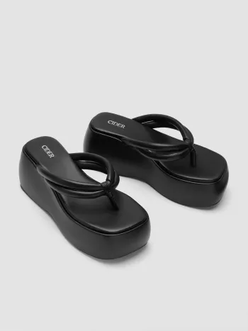 PLATFORM WEDGE FLIP-FLOP SLIPPERS