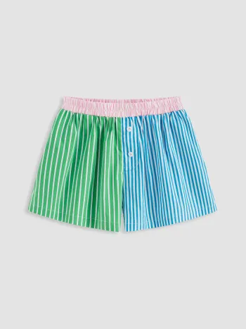 Cotton-blend Low Rise Colorblock Micro Shorts