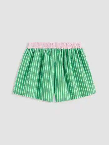 Cotton-blend Low Rise Colorblock Micro Shorts