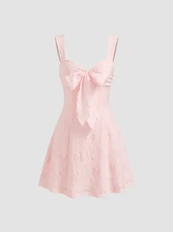 Lace Sweetheart Bowknot Cami Mini Dress