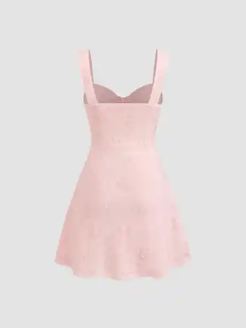 Lace Sweetheart Bowknot Cami Mini Dress