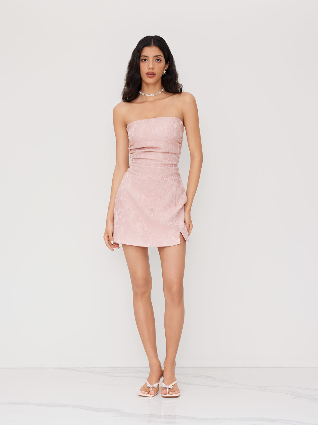 Jacquard-Blumen-Lace-Up-Ruched-Bandeau-Kleinerock