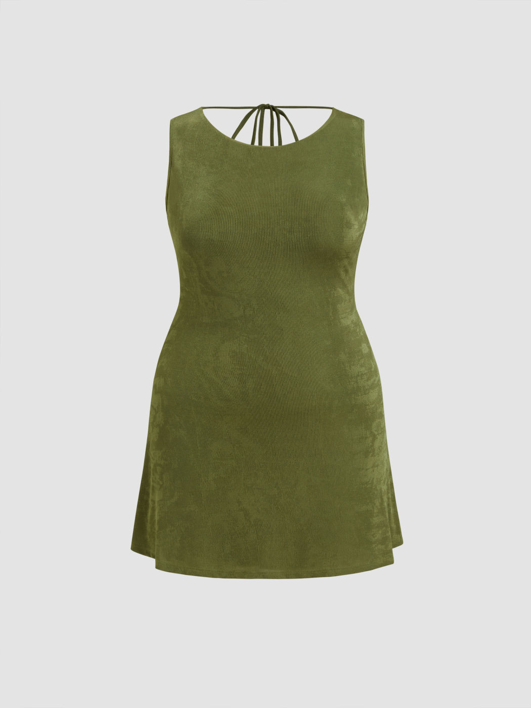 Boat Neck Lace Backless Mini Dress Curve & Plus