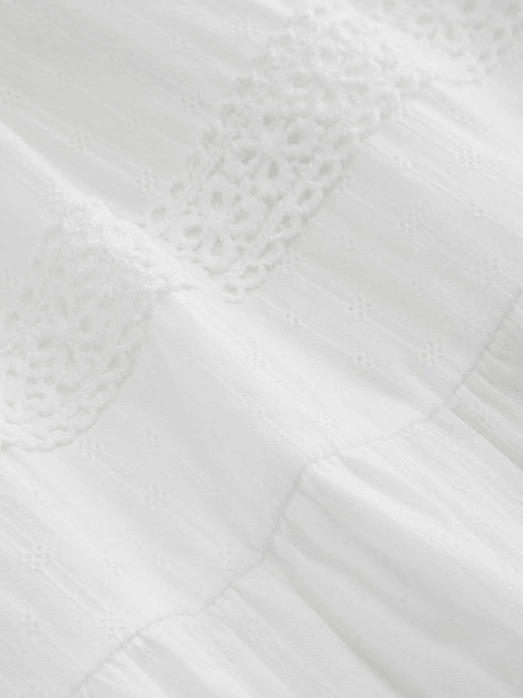 Gonna Maxi Ricamata con Volant a Vita Media in Cotone Taglie Forti