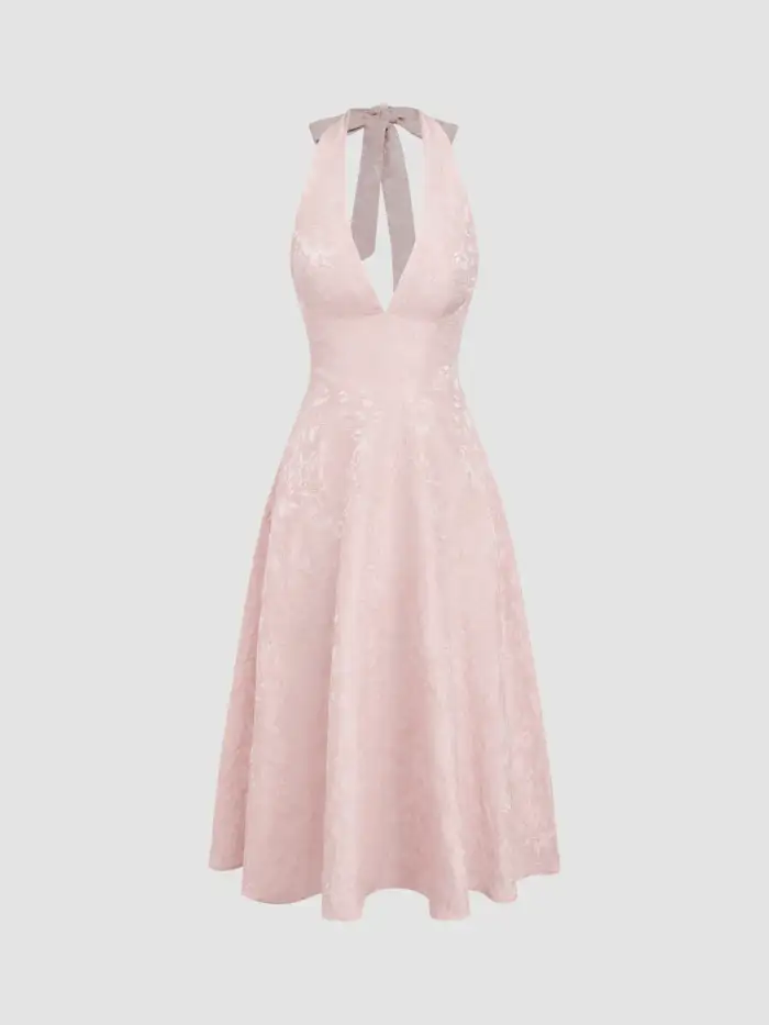 Knit Fabric Square Neck Lace Trim Ruffle Maxi Dress For Date
