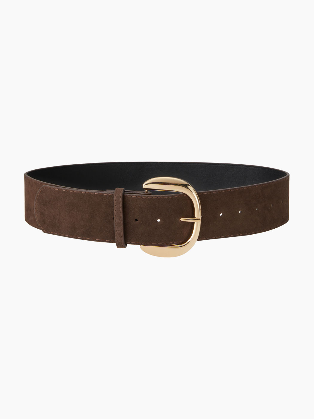 WIDE FAUX SUEDE BUCKLE BELT