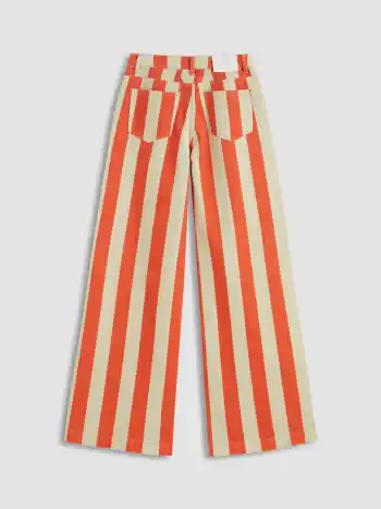 Cider Denim Low Rise Stripe Wide Leg Jeans