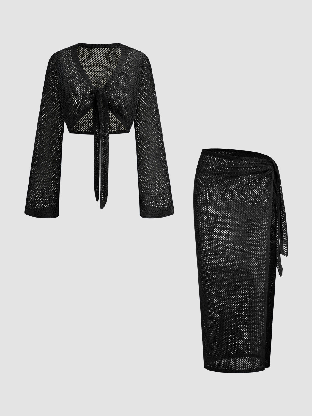 Durchsichtiges Cover-Up-Set mit Ausschnitten