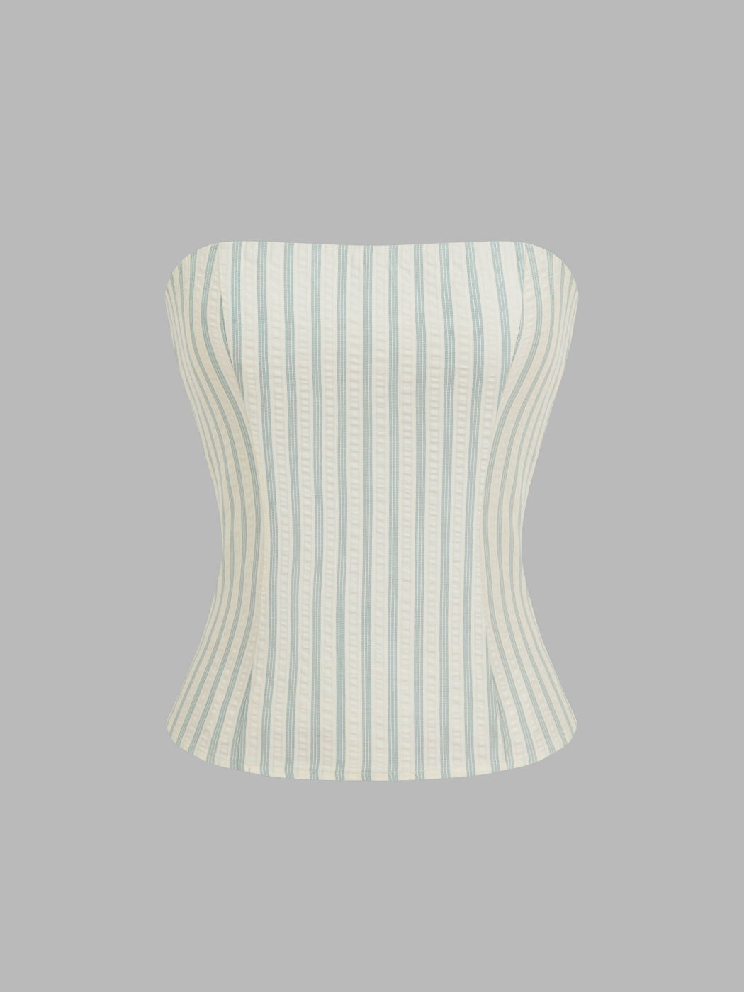 Cotton-blend Stripe Bandeau & Knotted Wide Leg Trousers Set