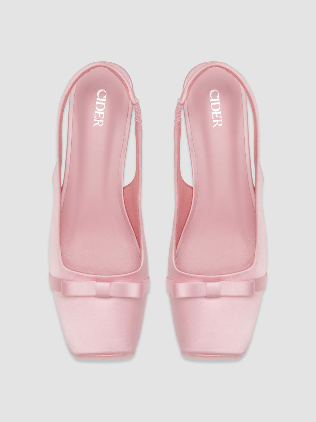 BOWKNOT  SQUARE TOE SATIN HEELS