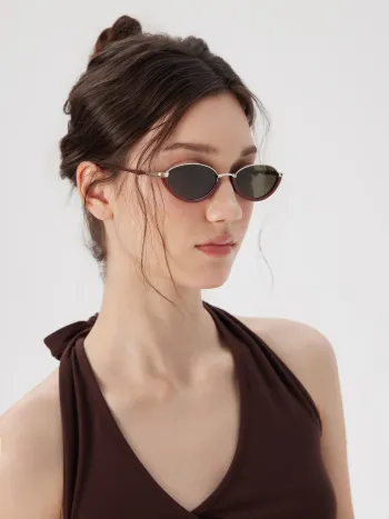 TWO-TONE FRAME CAT-EYE FASHION GLASSES