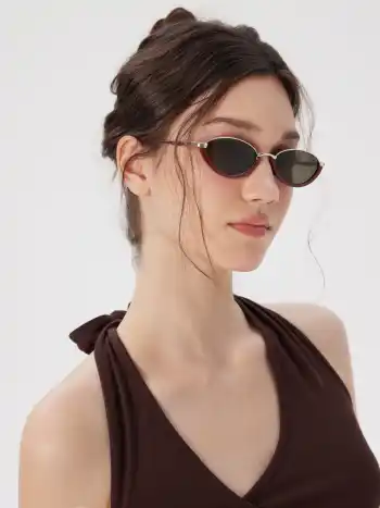 TWO-TONE FRAME CAT-EYE FASHION GLASSES