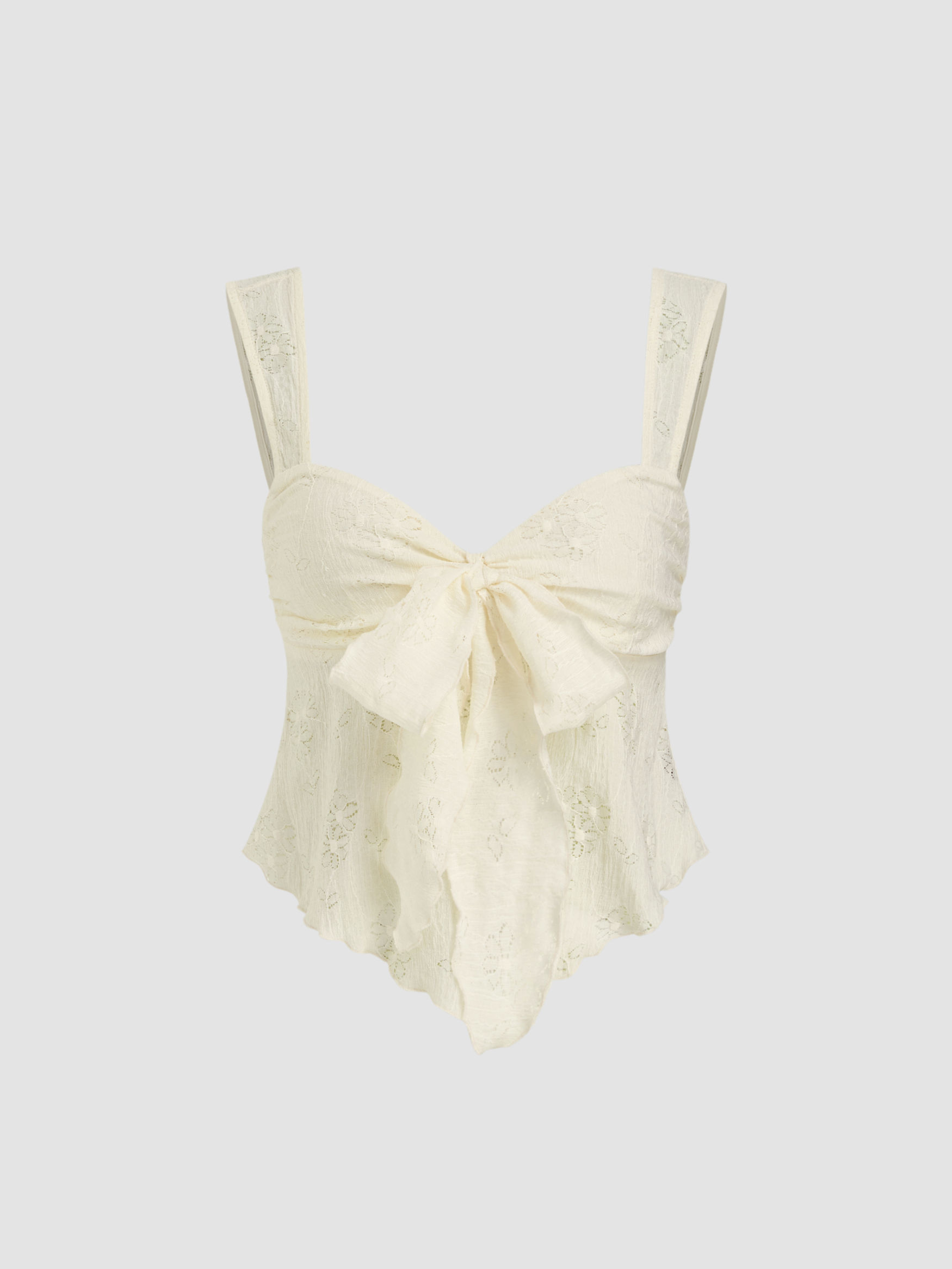 Lace Sweetheart Bowknot Tank Top