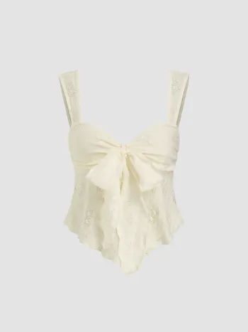 Spitze Sweetheart Schleifen-Tank-Top