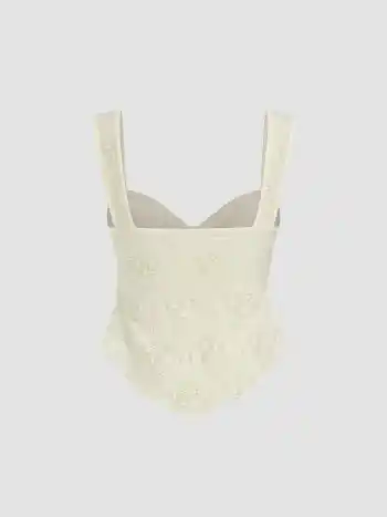 Spitze Sweetheart Schleifen-Tank-Top