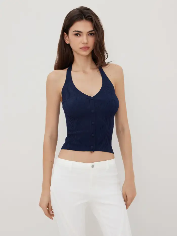 100% Cotton V-neck Tie Front Shirred Blouse Curve & Plus