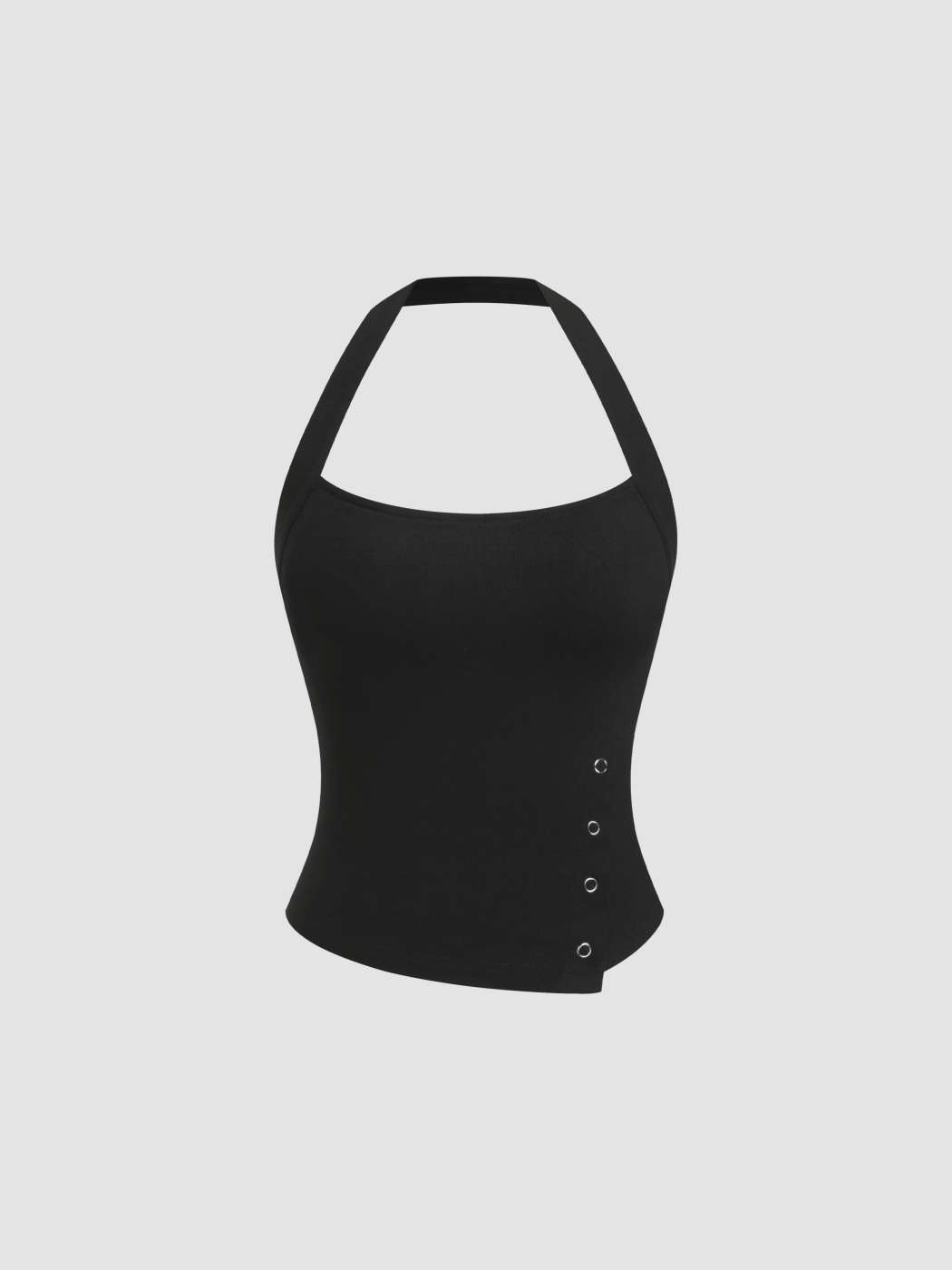 Tessuto in maglia Top Cami con Scollo Halter e Spacco For Party