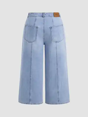 Cider Denim Mid Rise Pocket Straight Leg Jeans Curve & Plus
