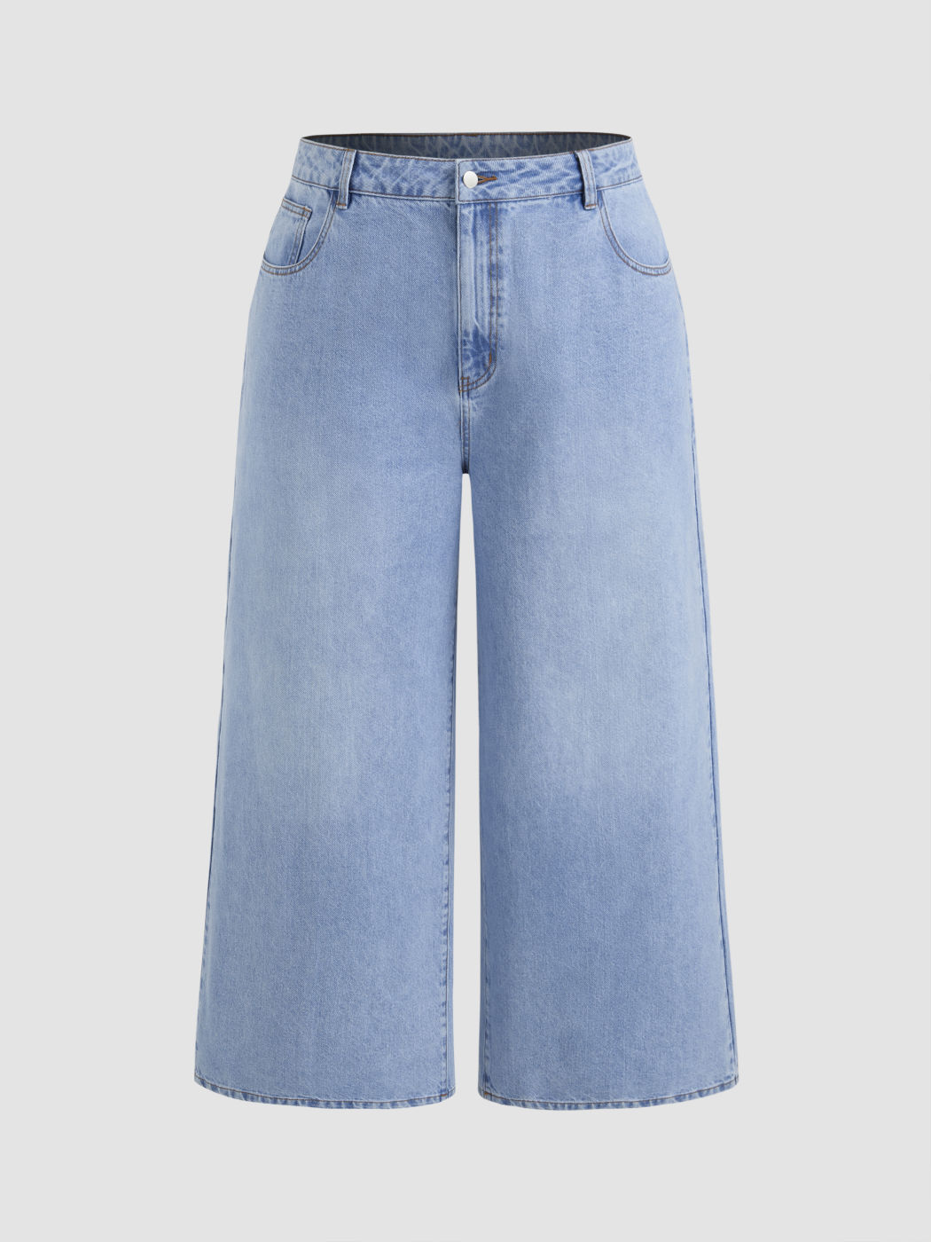 Cider Denim Mid Rise Pocket Straight Leg Jeans Curve & Plus