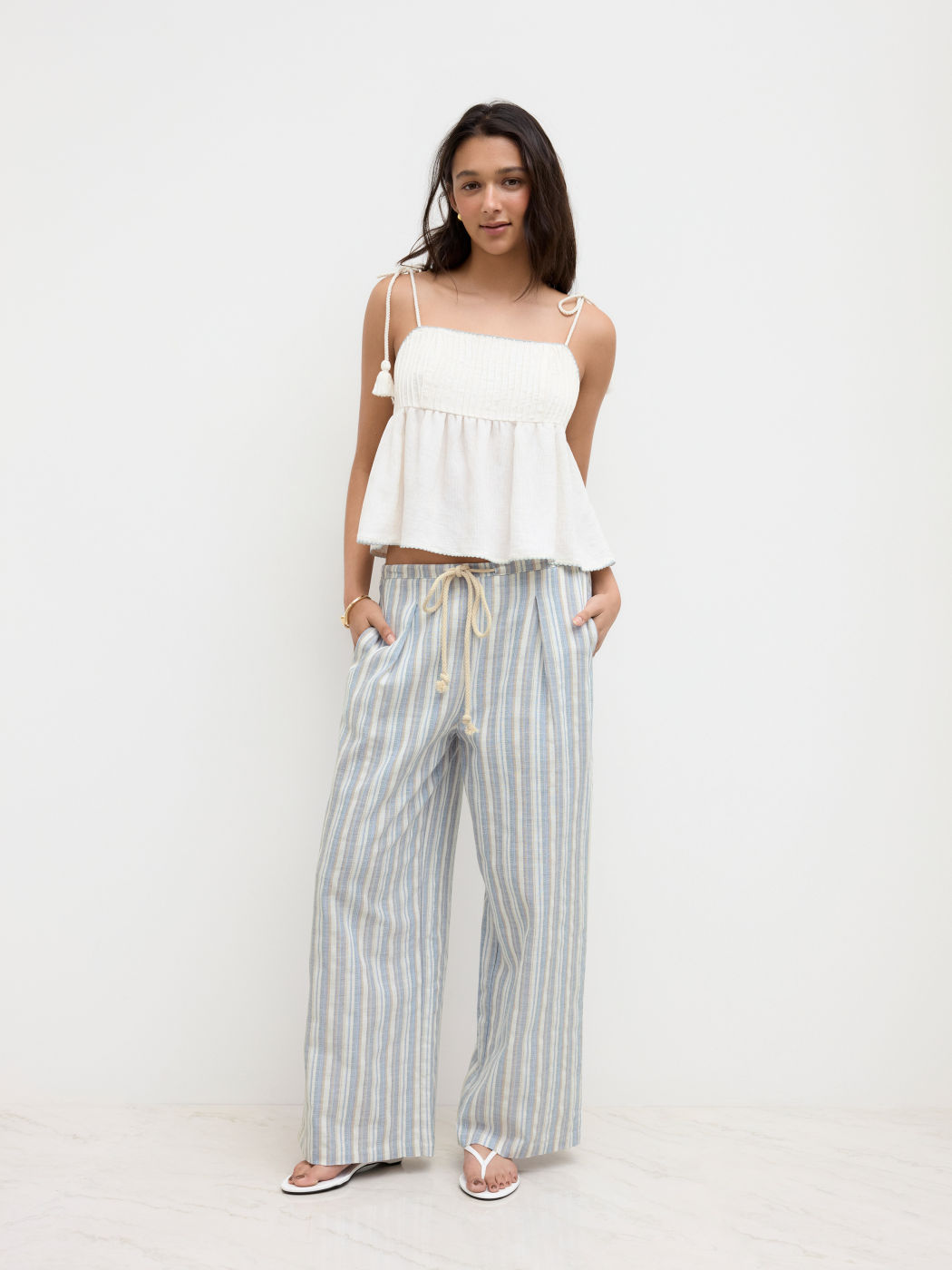 Linen Striped Vacation Pant 