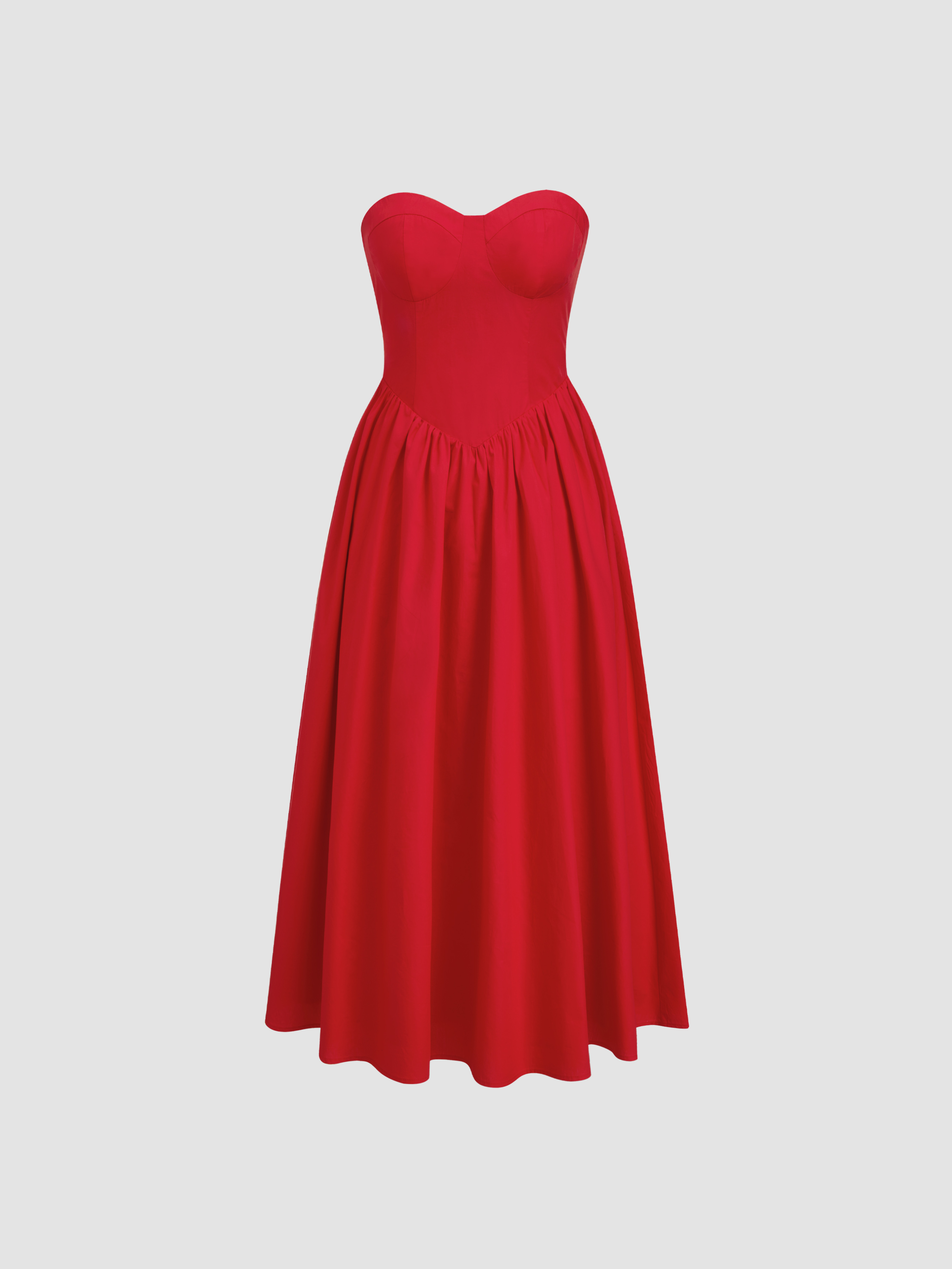 Cotton Sweetheart Neckline Shirred Ruffle Maxi Dress With Adjustable Shoulder Straps