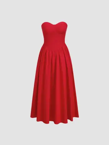 Boat Neck Asymmetrical Hem Ruched Midi Dress