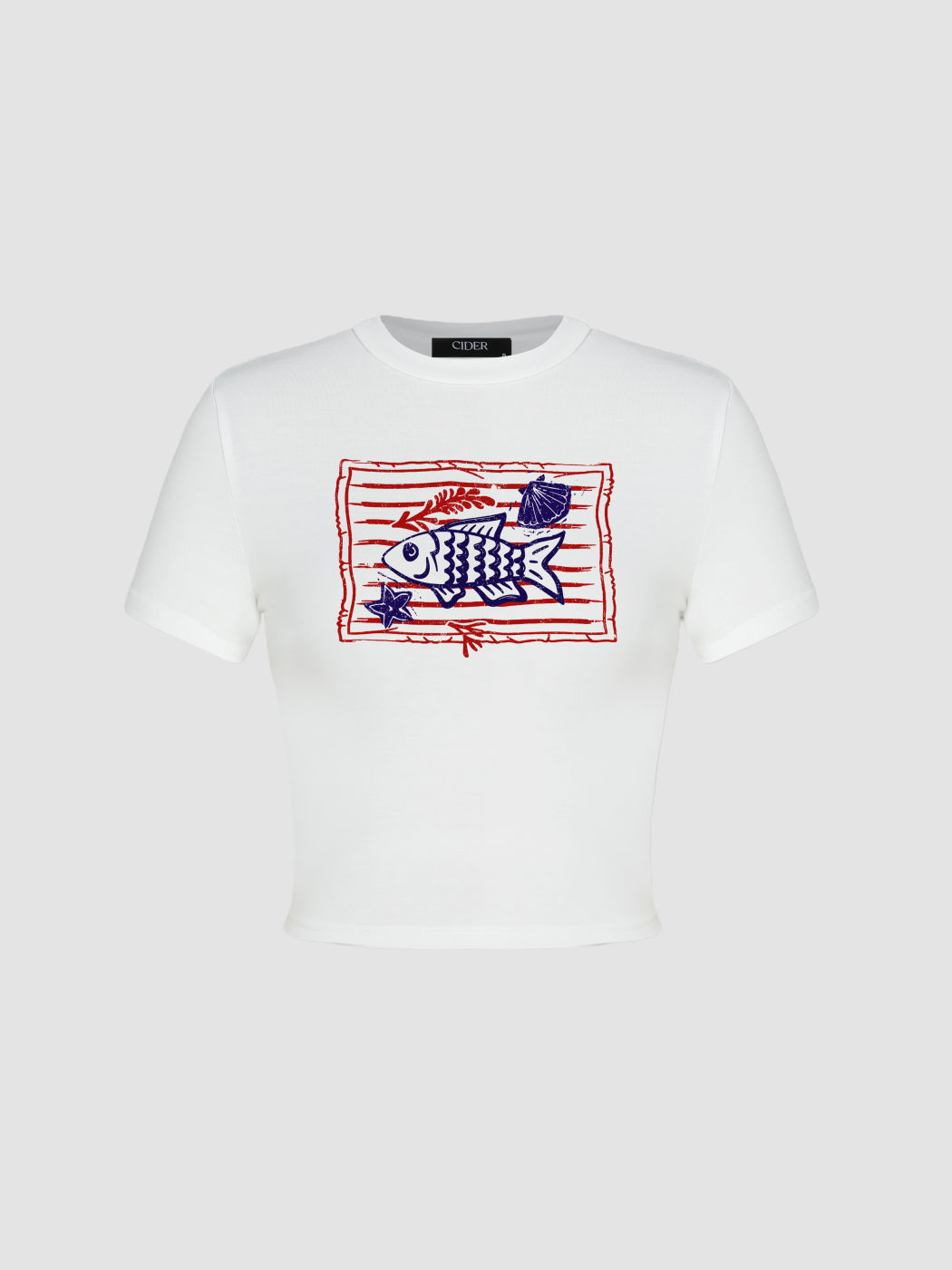 Fish Graphic Crop Tee