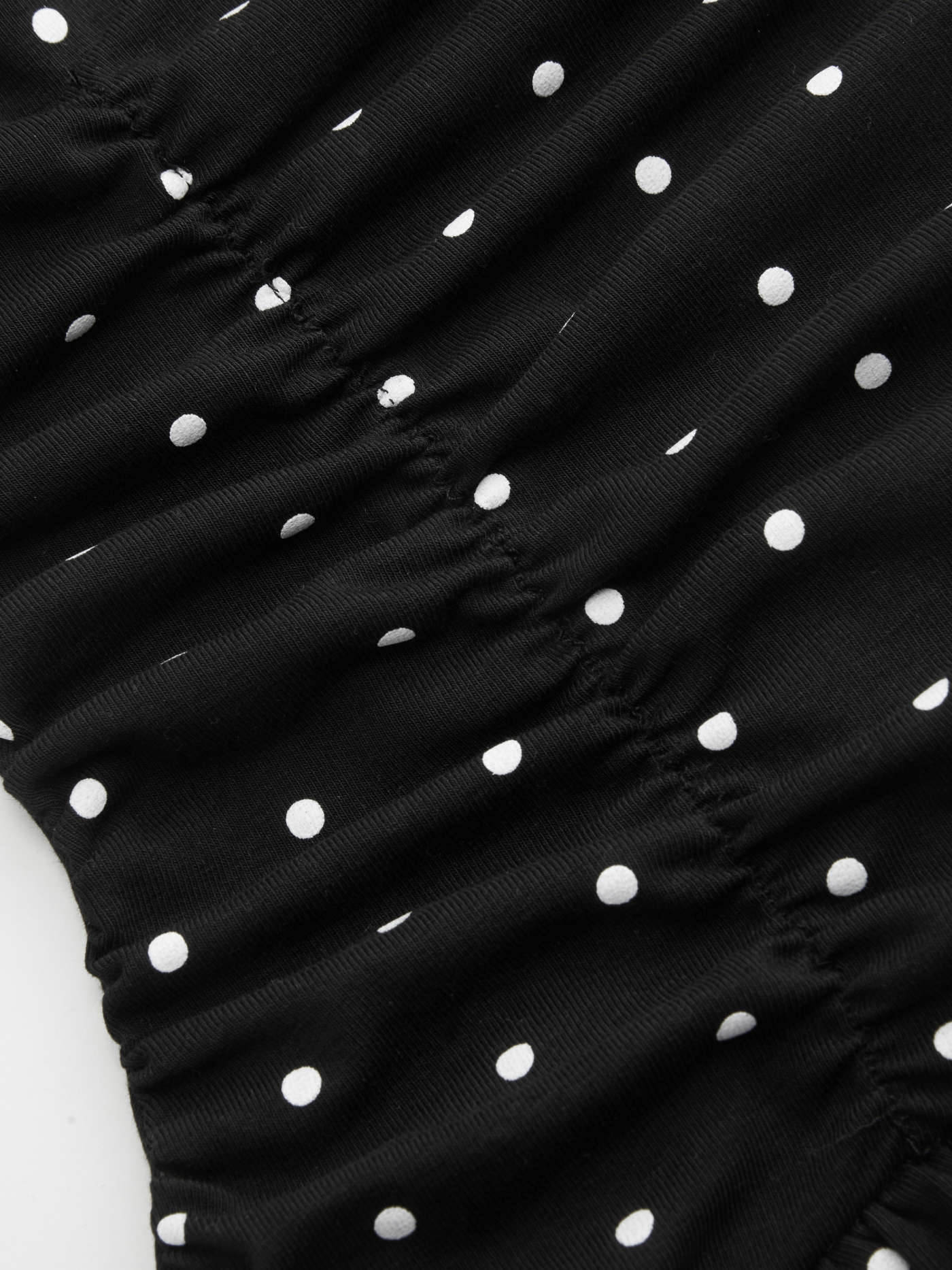Cotton-blend Halter Neckline Polka Dot Ruched Layered Mini Dress