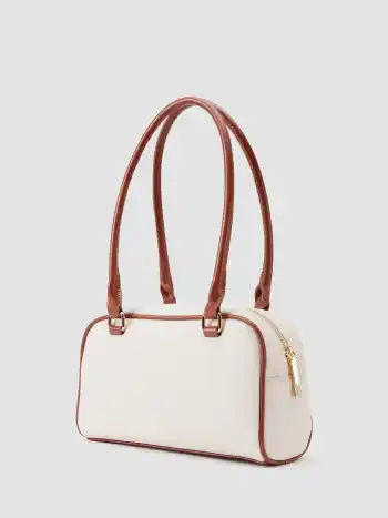 BORSA A SPALLA BOSTON BICOLORE IN ECO-TELA