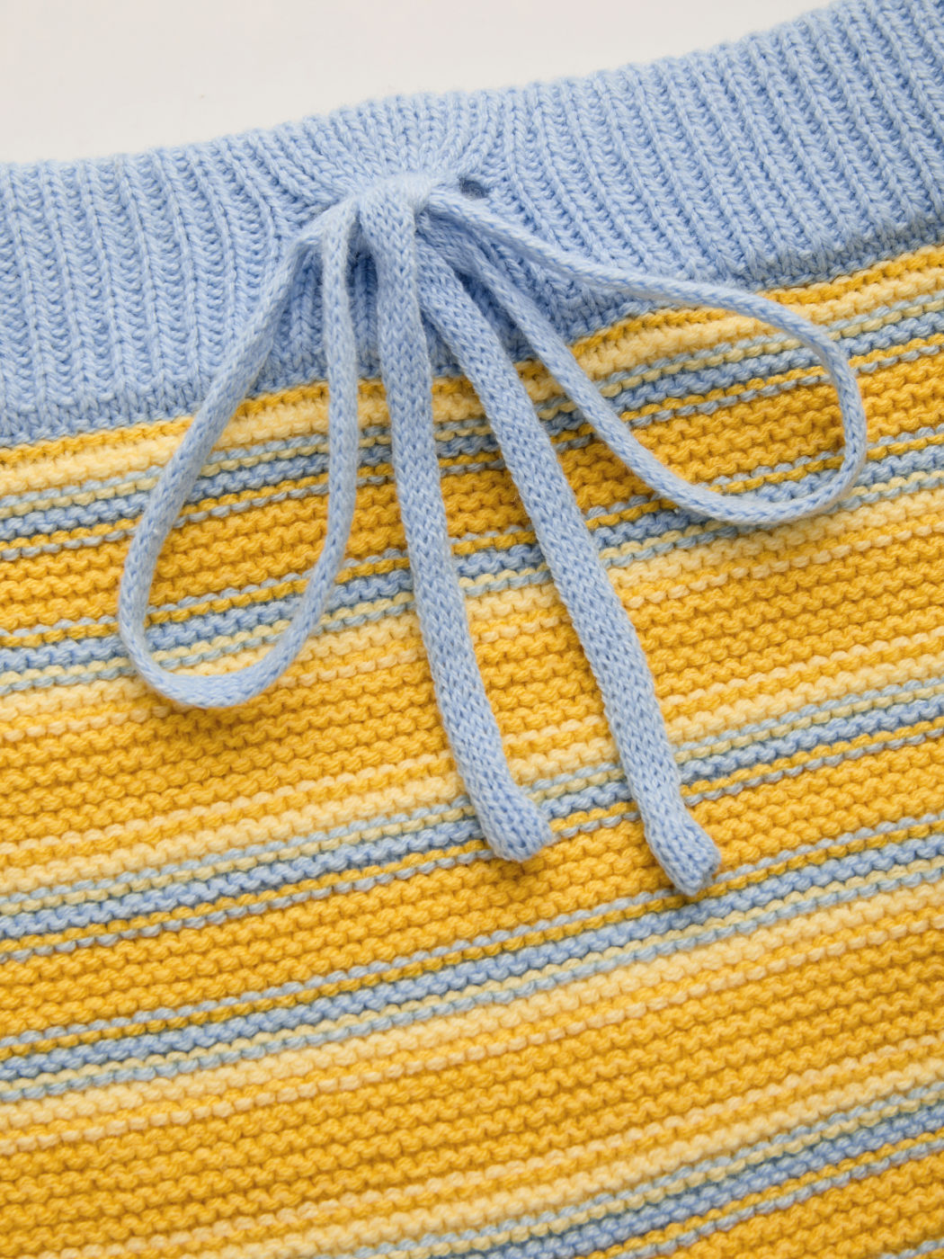 Knit Low Rise Stripe Drawstring Legging Micro Shorts