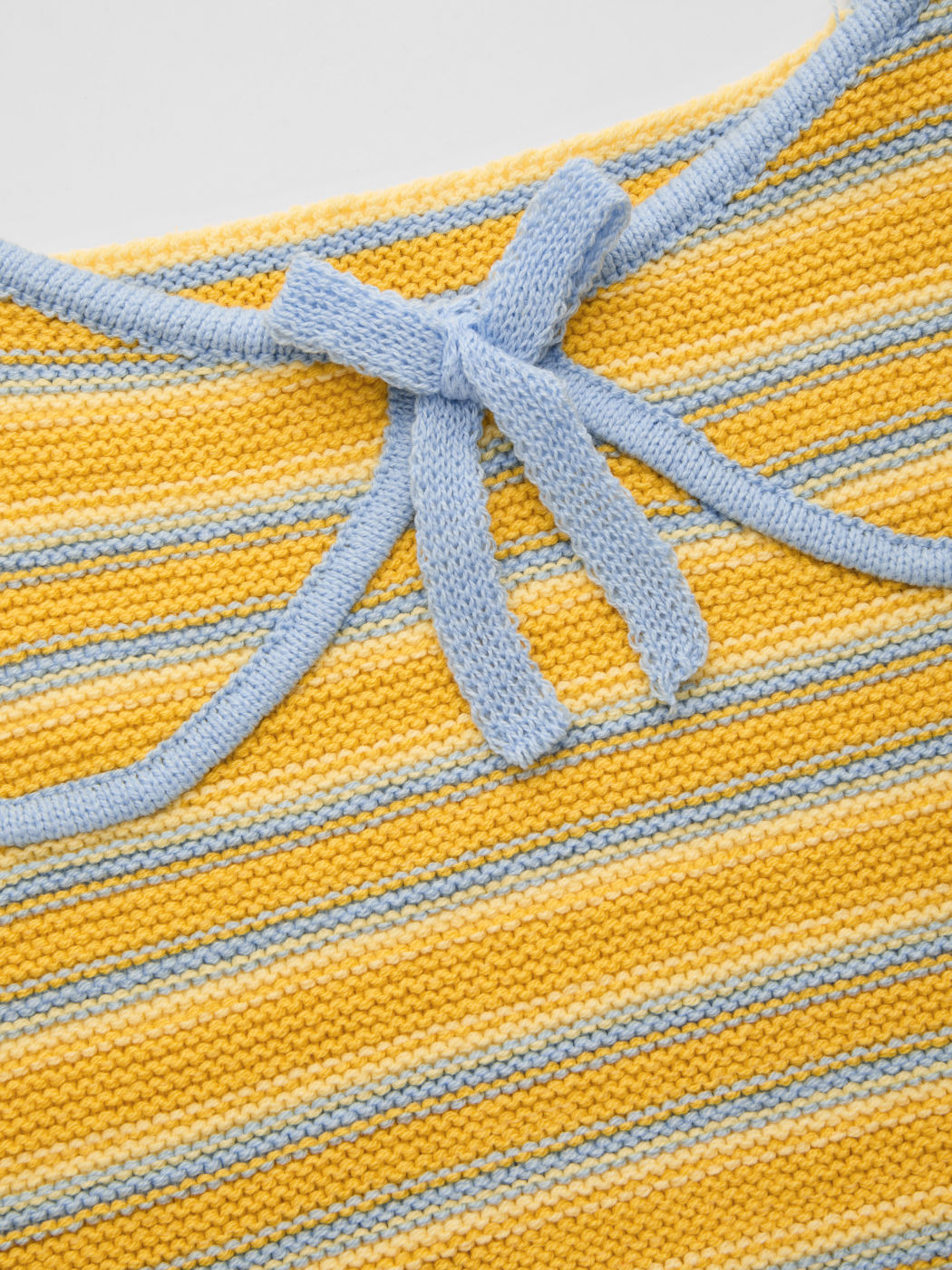 Knit Stripe Bowknot Crop Tank Top