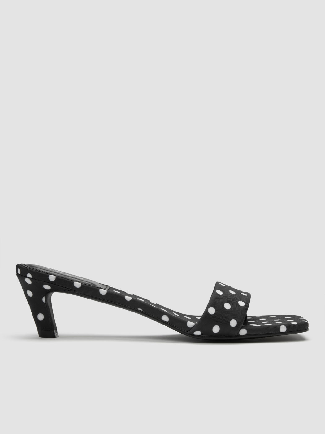 POLKA DOT SQUARE TOE KITTEN HEEL SANDALS
