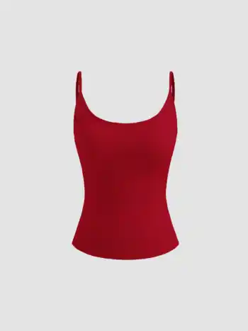 Loungewear-Set mit B-Halter-Cami-Top mit U-Halsrand und Mittelbund-Breitbein-Hosen