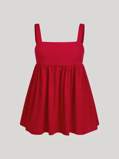 Denim Ruffle Cami Maxi Dress Curve & Plus