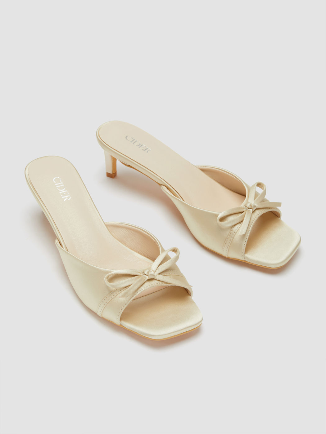 BOWKNOT SATIN HEELS