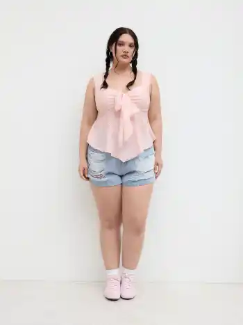 Lace Sweetheart Bowknot Tank Top Curve & Plus