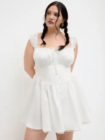 Lace Lace Floral Ruffle Hem Split Maxi Dress Curve & Plus For Date