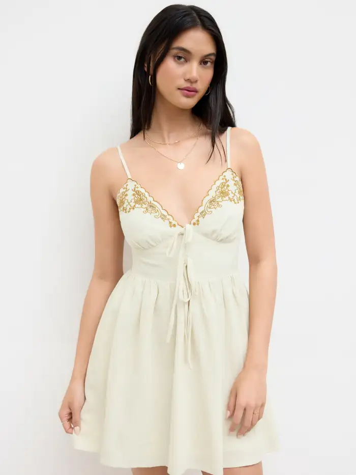 sachin and babi light blue dress SEA Alexandra scalloped embroidered cotton midi dress main image 1