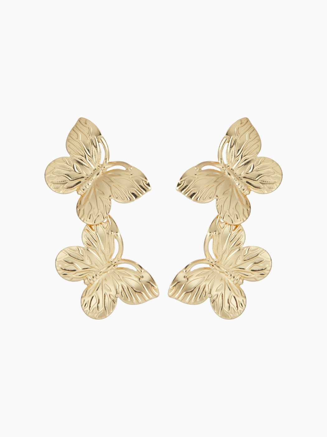 DOUBLE BUTTERFLY DROP EARRINGS