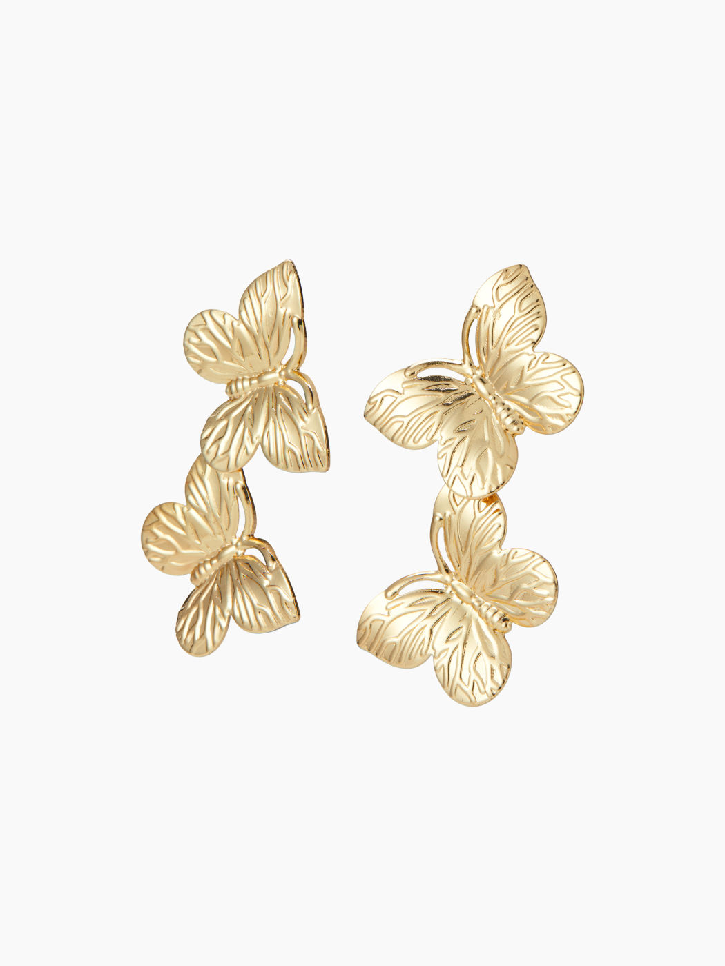 DOUBLE BUTTERFLY DROP EARRINGS