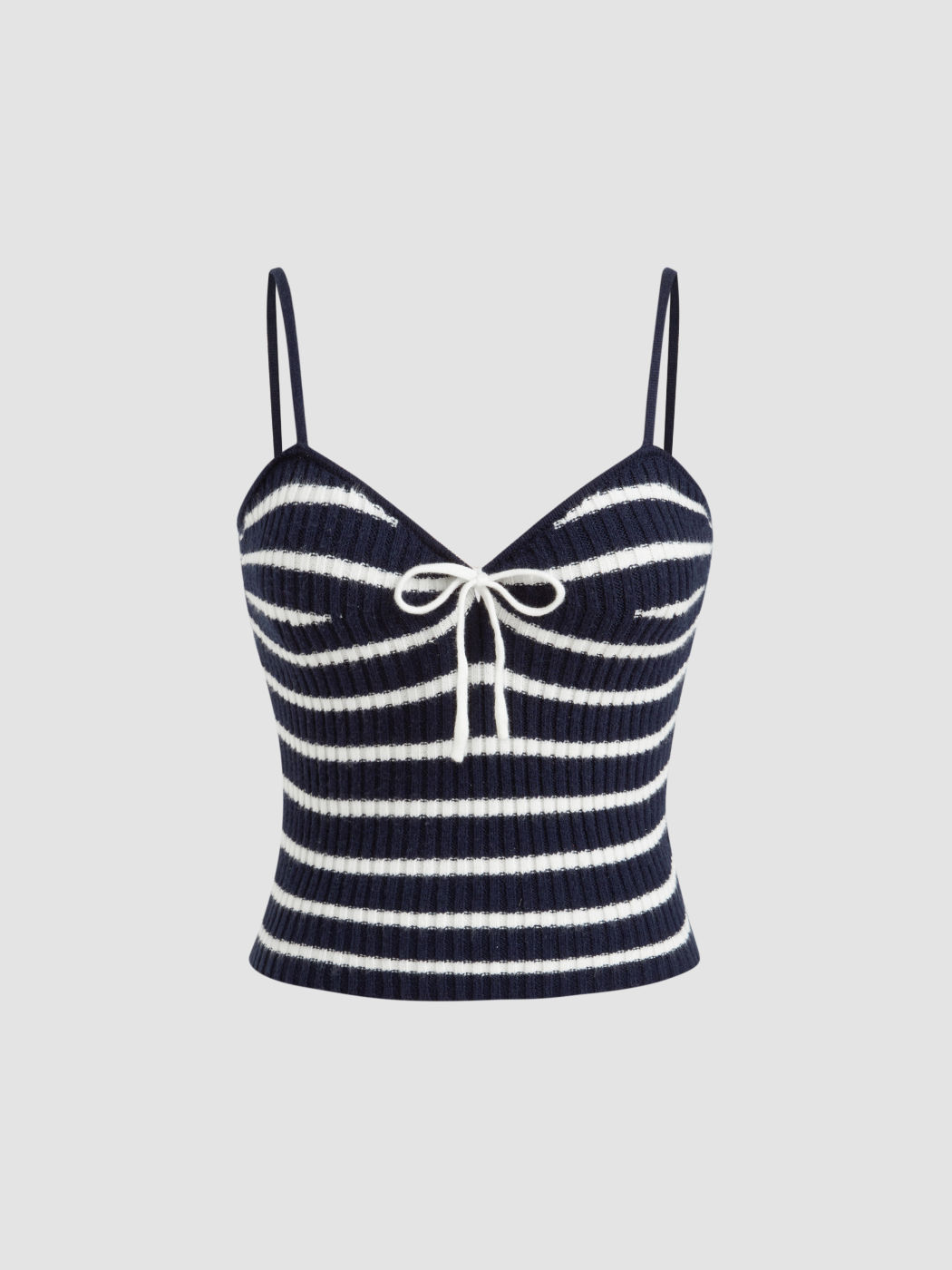 Knit Bowknot Stripes Cami Top