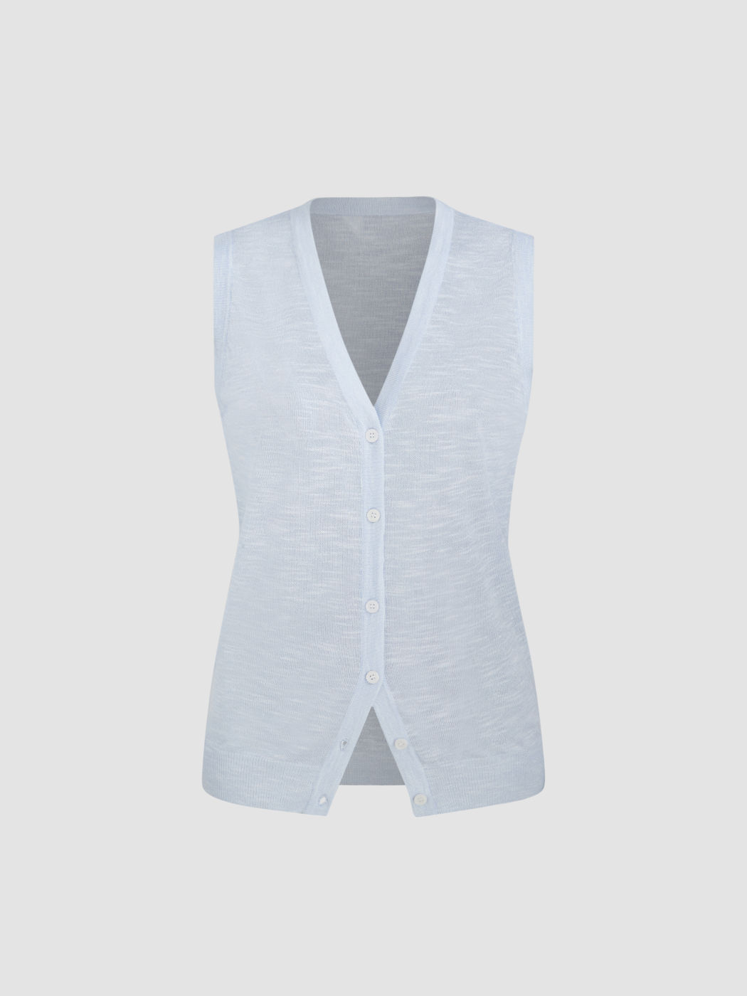 Knitted V-neck Button Vest