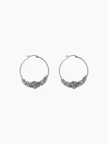 Boucles d'oreilles en forme de cercle fleuri