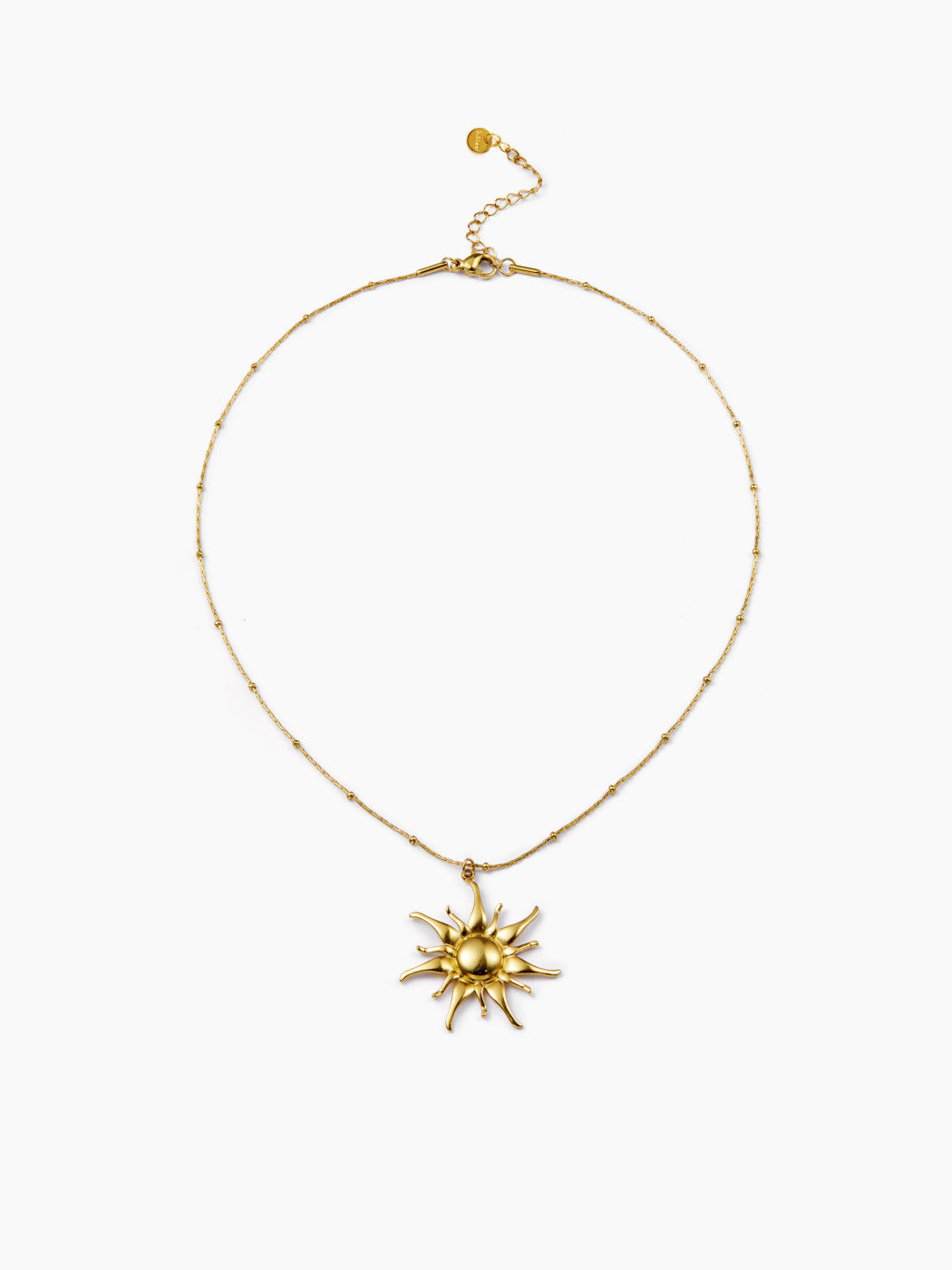 18K-Gold-Plattierter Edelstahlkettenhalskette mit Sonnenschmuck