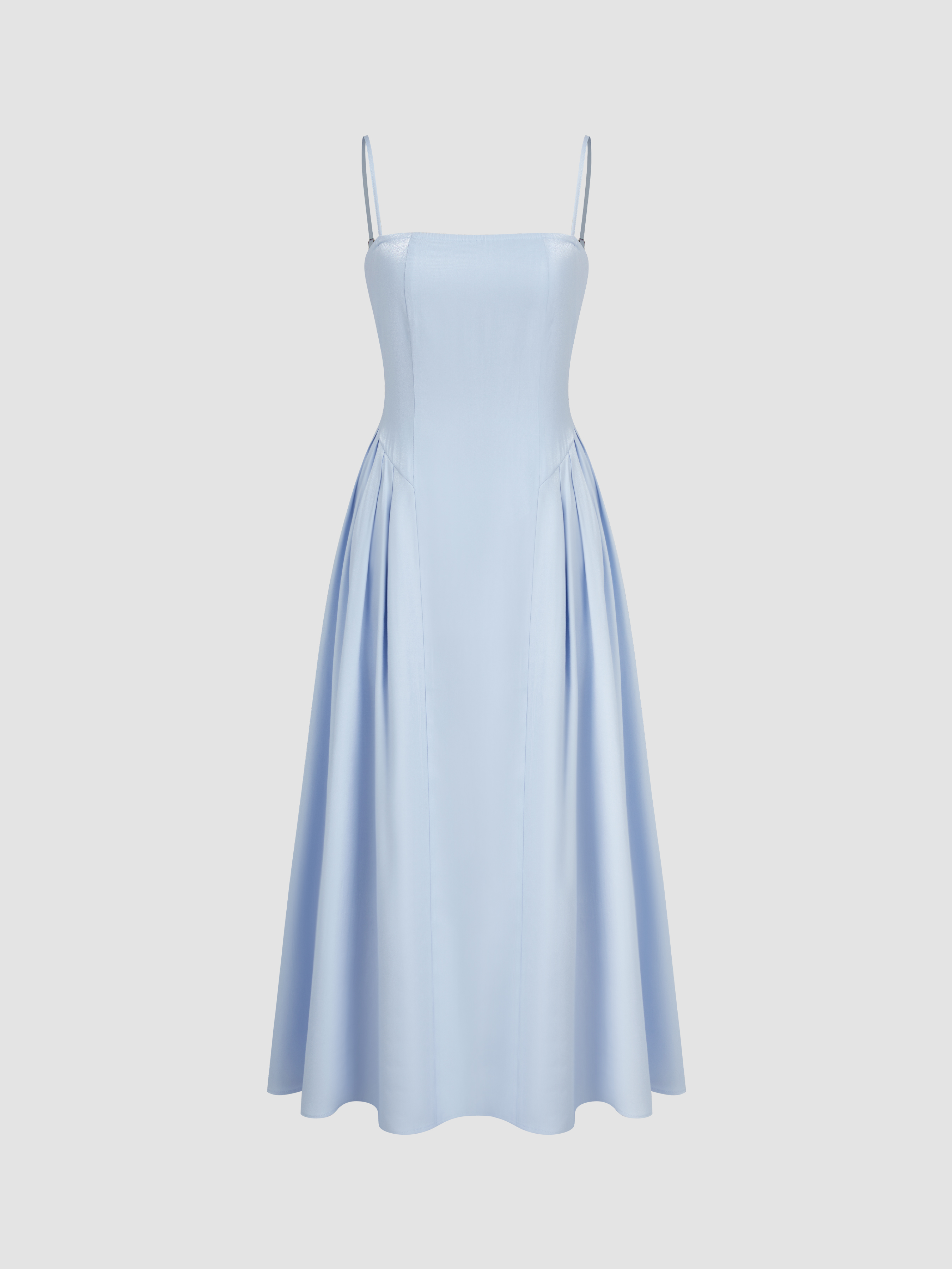 Cotton-blend Ruffle Slip Maxi Dress With Round Neckline Shirred Sleeve Blouse