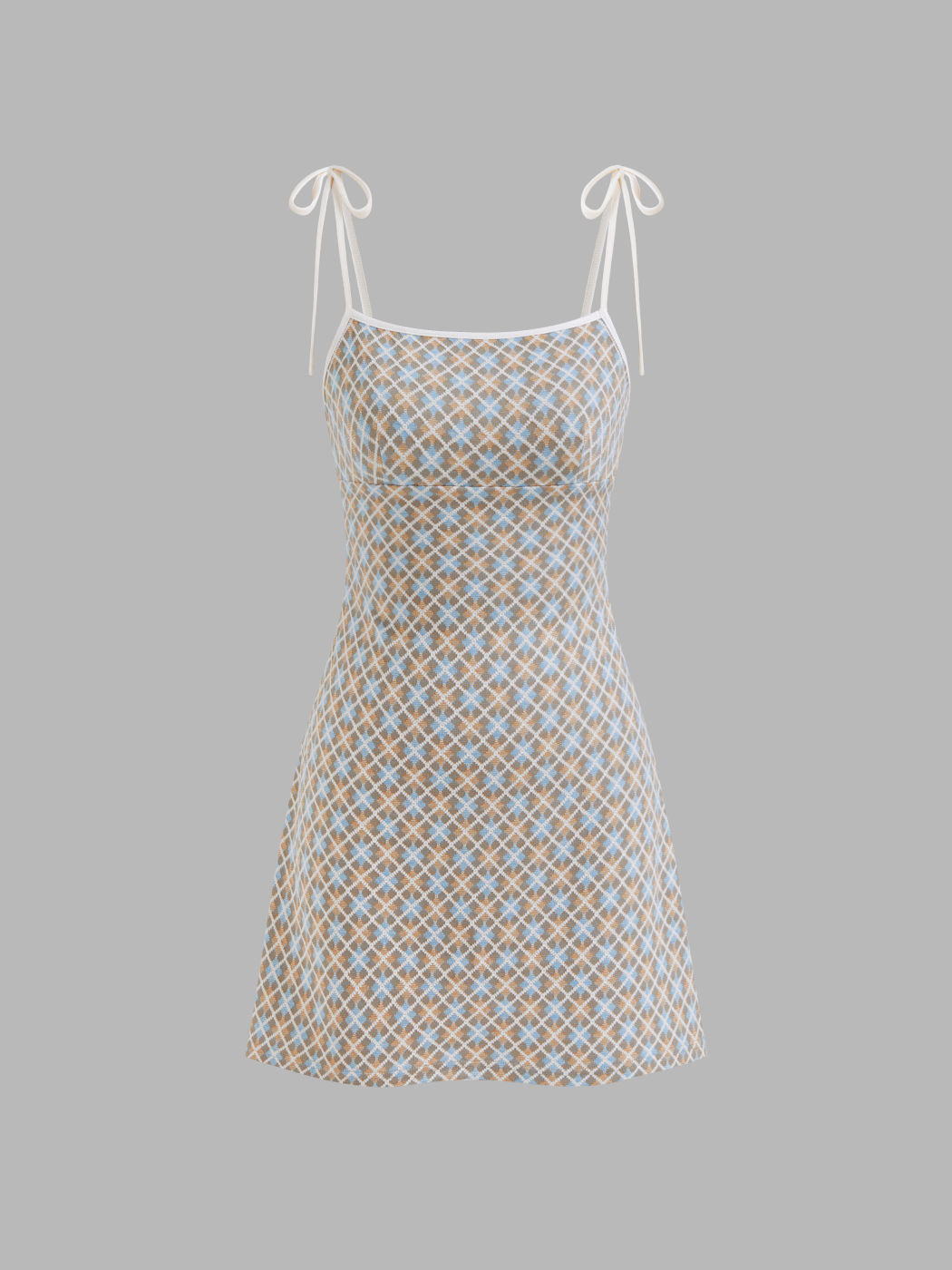 Geometric Pattern Bowknot Mini Dress