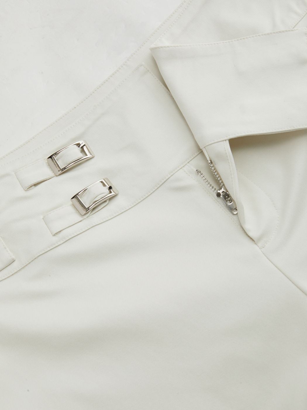 Low Rise Buckle Flared Trousers