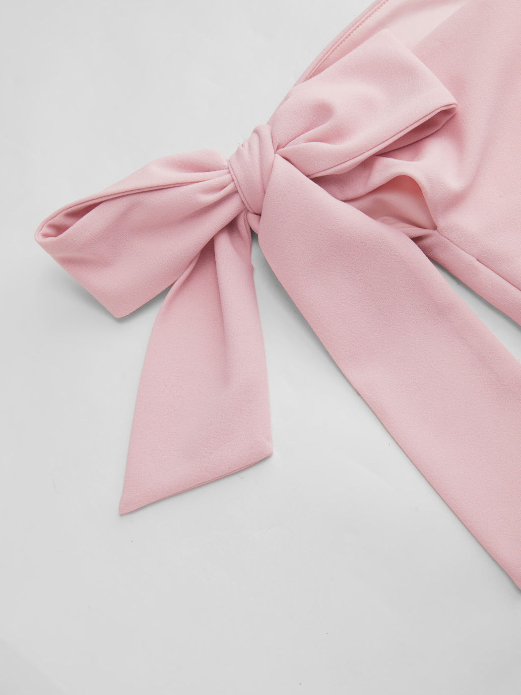 Asymmetrical Neck Bowknot Ruched Top