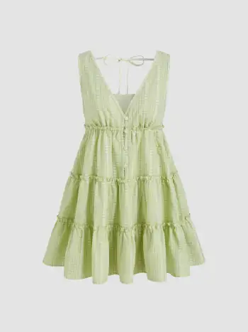 Corduroy Buckle Up Pinafore Mini Dress