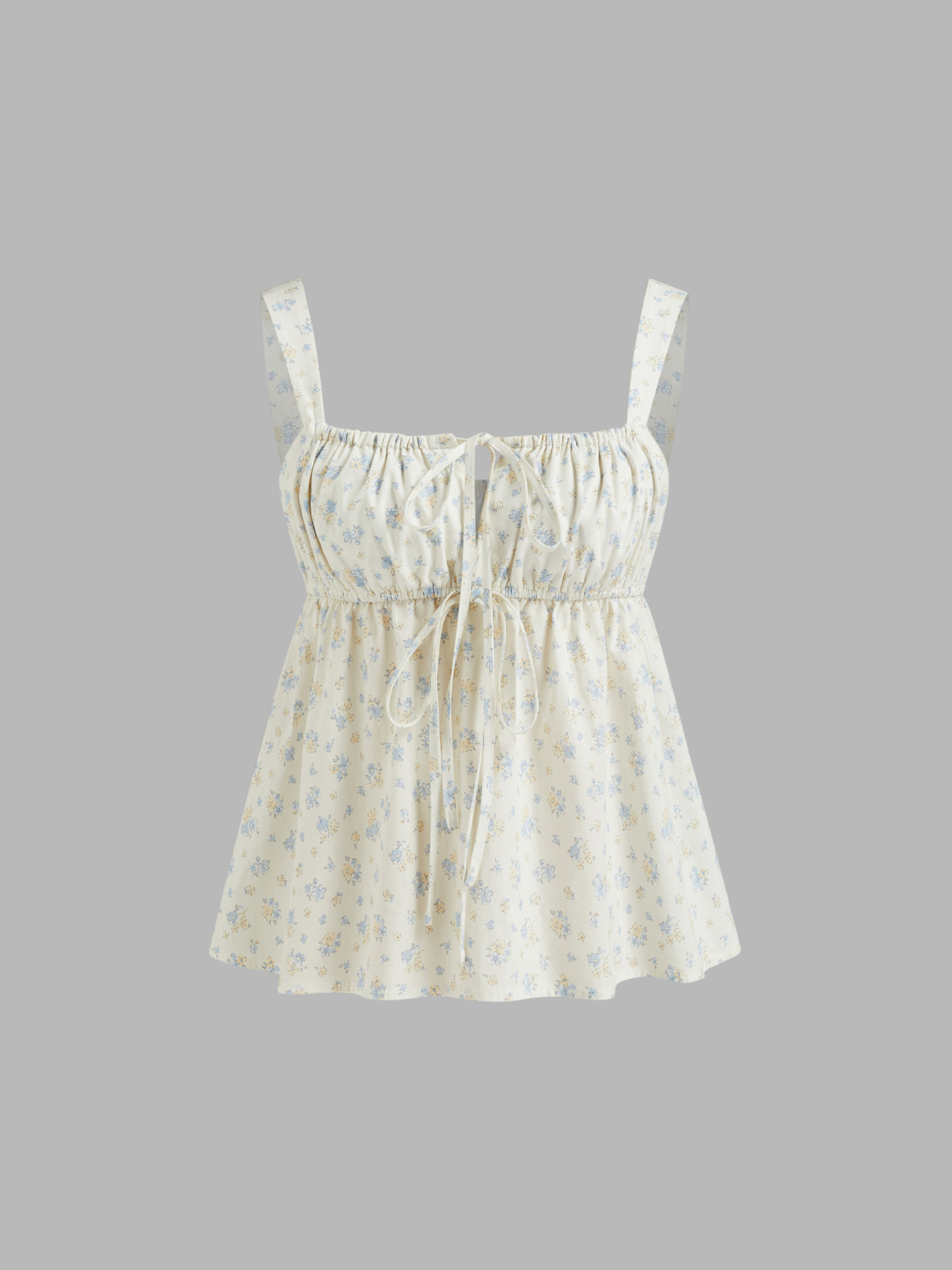 100% Cotton Floral Drawstring Tank Top
